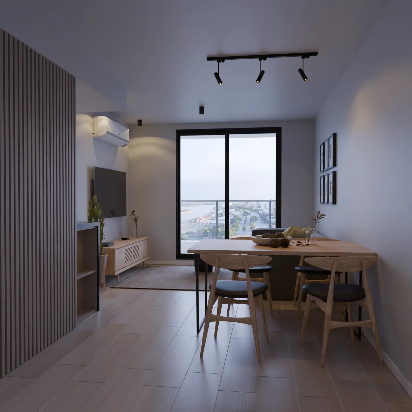 Estar comedor de un dormitorio