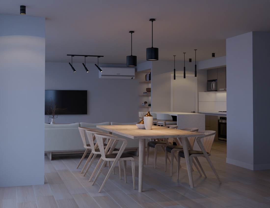 Comedor y cocina integrados